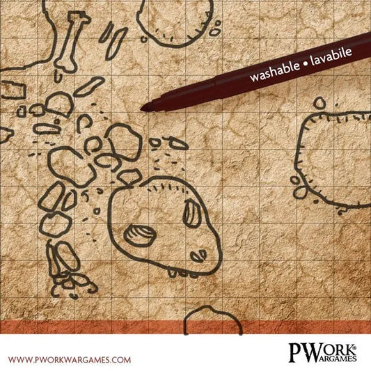 RPG Rewritable Combat Map Desert 36x48"-PWork Wargames-Radaddel