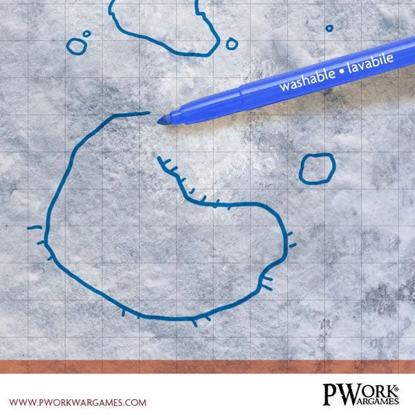 RPG Rewritable Combat Map Snow Plain 36x48"-PWork Wargames-Radaddel
