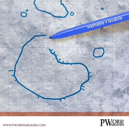RPG Rewritable Combat Map Snow Plain 36x48"-PWork Wargames-Radaddel