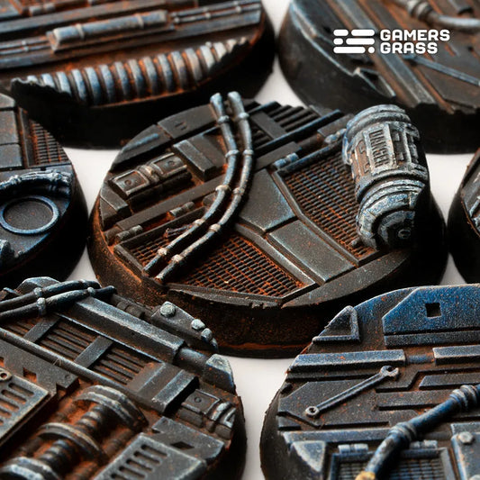 Spaceship Corridor Bases Round 32mm (x8)-Gamers Grass-Radaddel