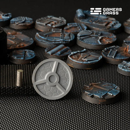 Spaceship Corridor Bases Round 32mm (x8)-Gamers Grass-Radaddel