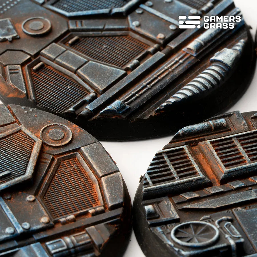 Spaceship Corridor Bases Round 50mm (x3)-Gamers Grass-Radaddel