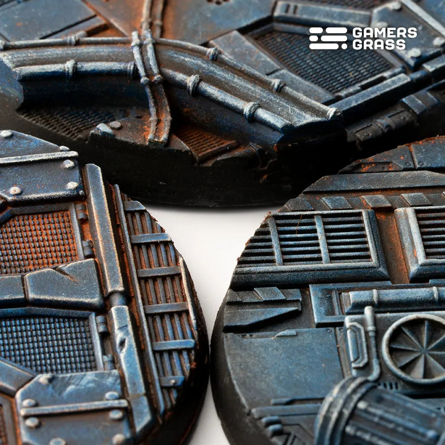 Spaceship Corridor Bases Round 60mm (x2)-Gamers Grass-Radaddel