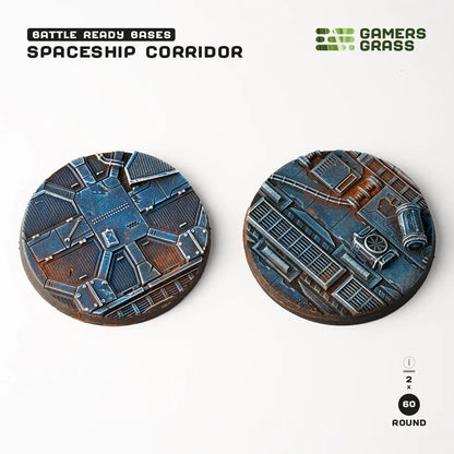 Spaceship Corridor Bases Round 60mm (x2)-Gamers Grass-Radaddel