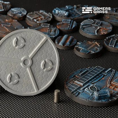 Spaceship Corridor Bases Round 60mm (x2)-Gamers Grass-Radaddel