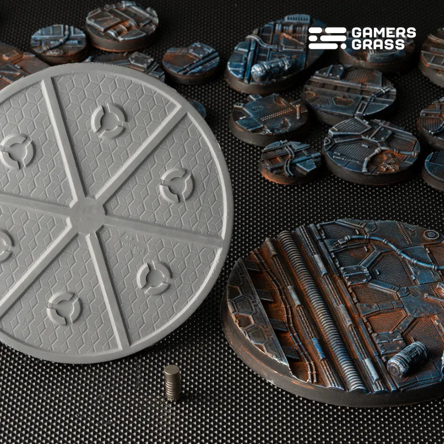Spaceship Corridor Bases Round 100mm (x1)-Gamers Grass-Radaddel