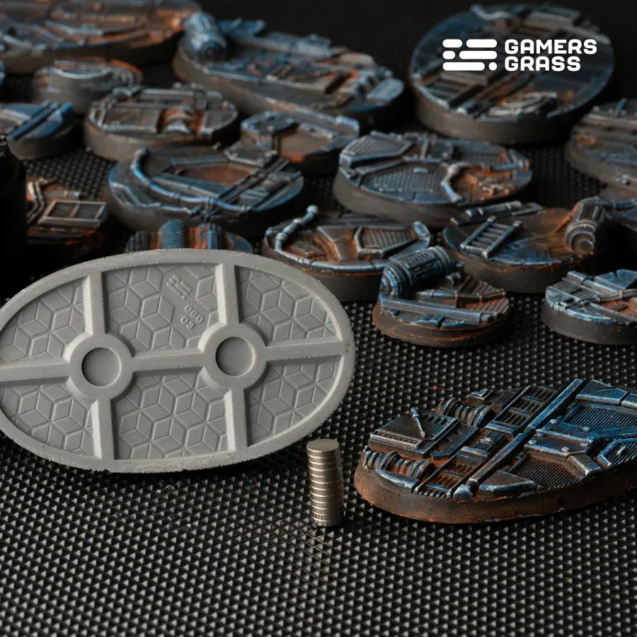 Spaceship Corridor Bases Oval 60mm (x4)-Gamers Grass-Radaddel