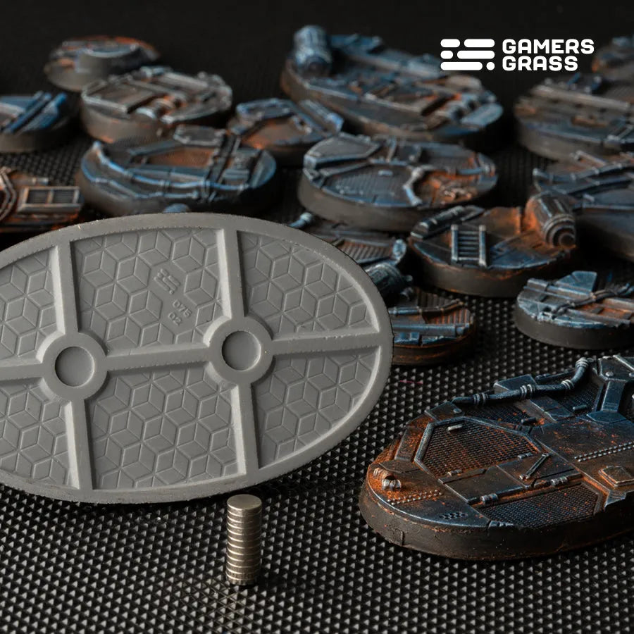 Spaceship Corridor Bases Oval 75mm (x3)-Gamers Grass-Radaddel