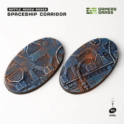 Spaceship Corridor Bases Oval 90mm (x2)-Gamers Grass-Radaddel