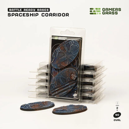 Spaceship Corridor Bases Oval 90mm (x2)-Gamers Grass-Radaddel