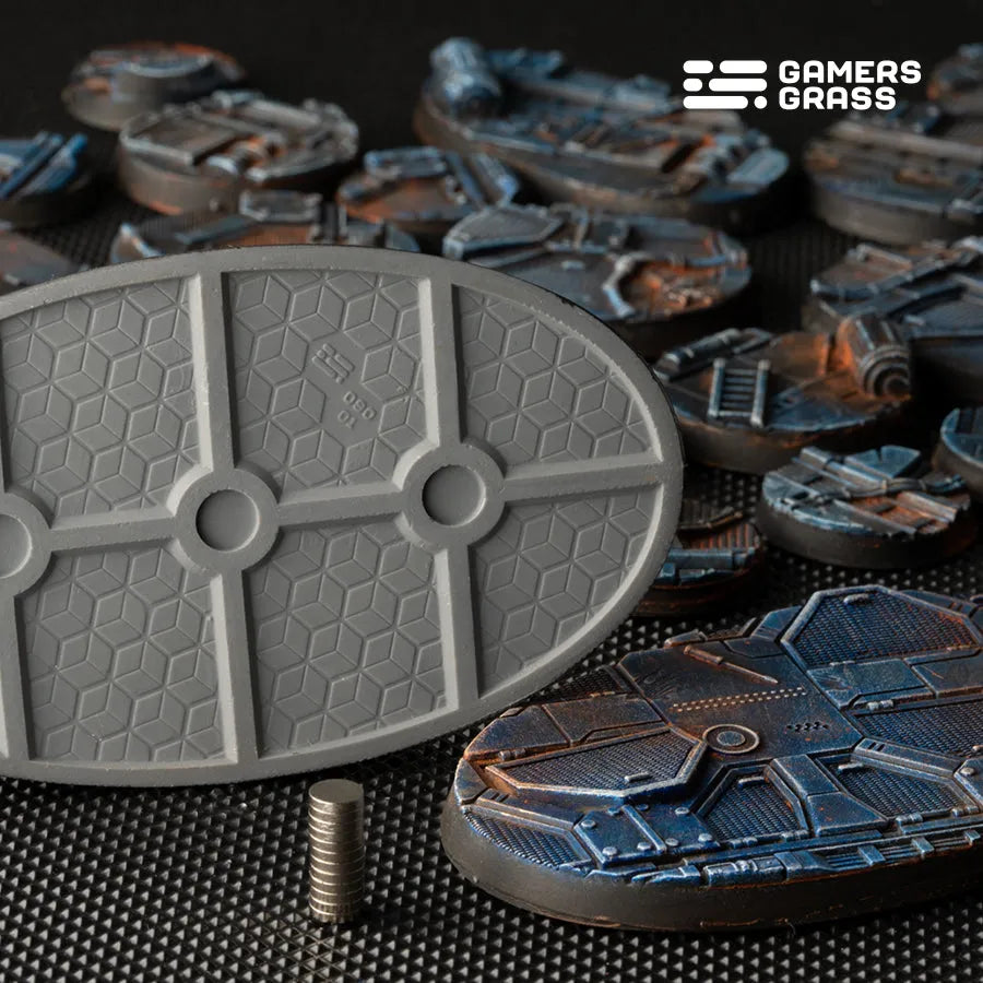 Spaceship Corridor Bases Oval 90mm (x2)-Gamers Grass-Radaddel