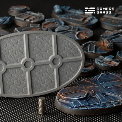Spaceship Corridor Bases Oval 90mm (x2)-Gamers Grass-Radaddel