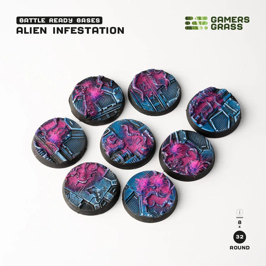 Alien Infestation Bases Round 40mm (x5)-Gamers Grass-Radaddel