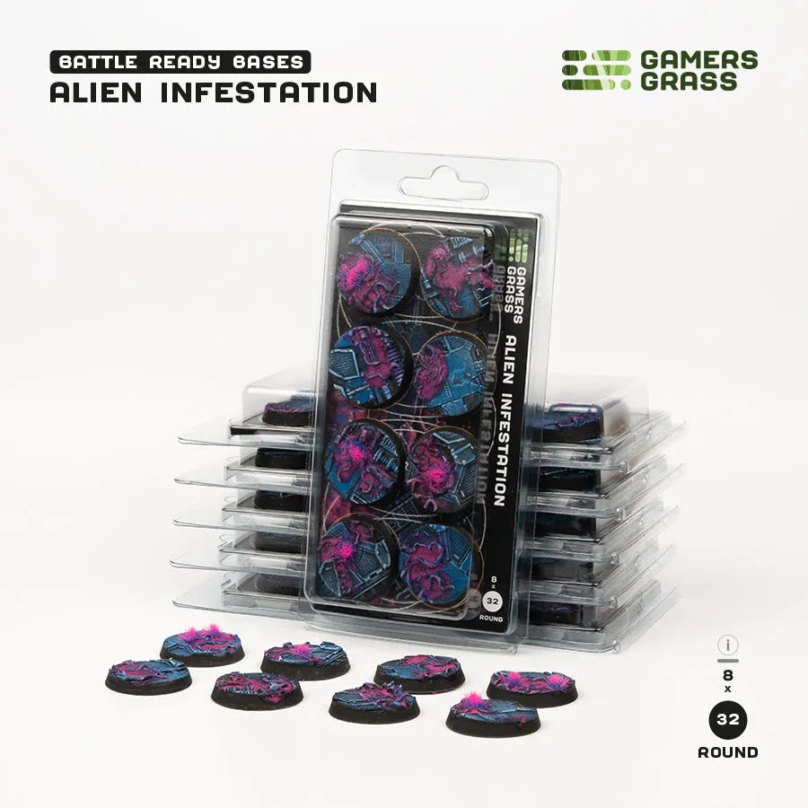Alien Infestation Bases Round 40mm (x5)-Gamers Grass-Radaddel