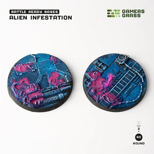 Alien Infestation Bases Round 60mm (x2)-Gamers Grass-Radaddel