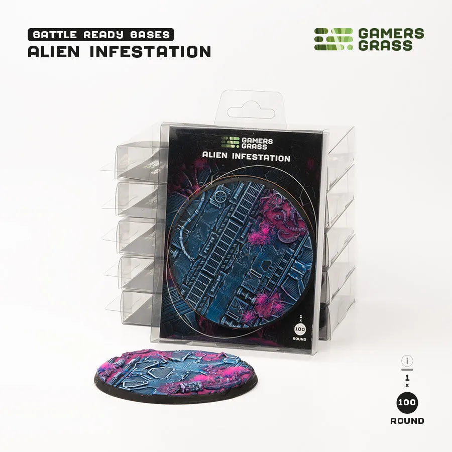 Alien Infestation Bases Round 100mm (x1)-Gamers Grass-Radaddel