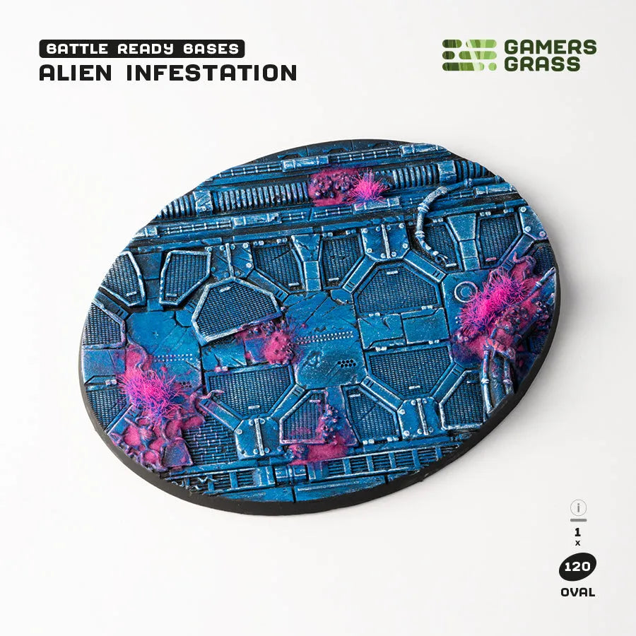 Alien Infestation Bases Oval 120mm (x1)-Gamers Grass-Radaddel