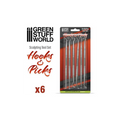 6x Modellierwerkzeug HAKEN Set-Greenstuff World-Radaddel