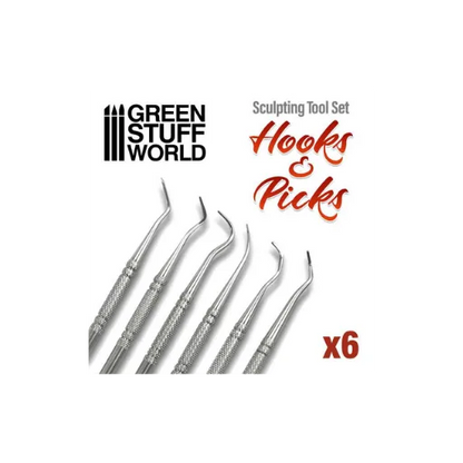 6x Modellierwerkzeug HAKEN Set-Greenstuff World-Radaddel