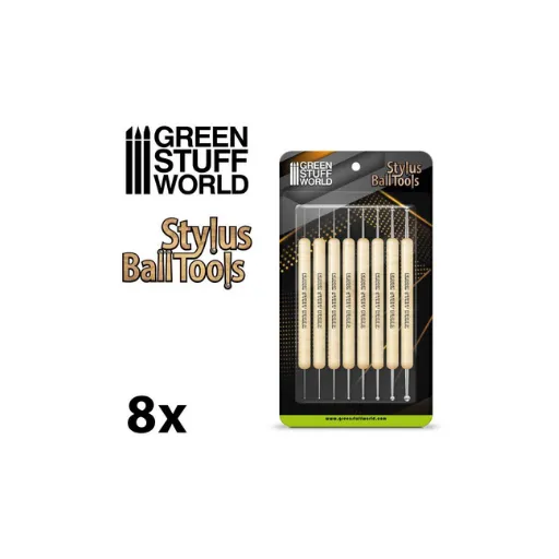 Ball STYLUS Modellierwerkzeug Satz 8 tlg.-Greenstuff World-Radaddel