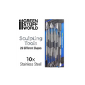 10x Modellierwerkzeug Set-Greenstuff World-Radaddel