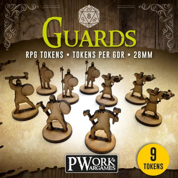 RPG TOKENS Guards-PWork Wargames-Radaddel