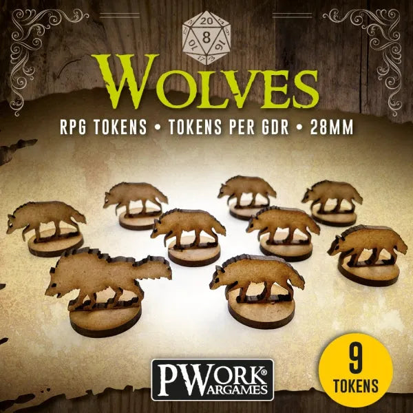 RPG TOKENS Wolves-PWork Wargames-Radaddel