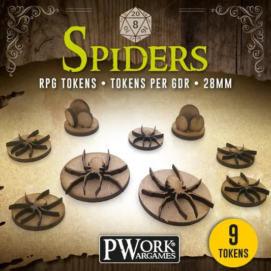 RPG TOKENS Spiders-PWork Wargames-Radaddel