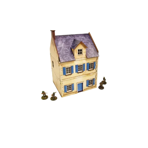 Pre-painted WW2 Normandy Townhouse 3-Micro Art Studio-Radaddel