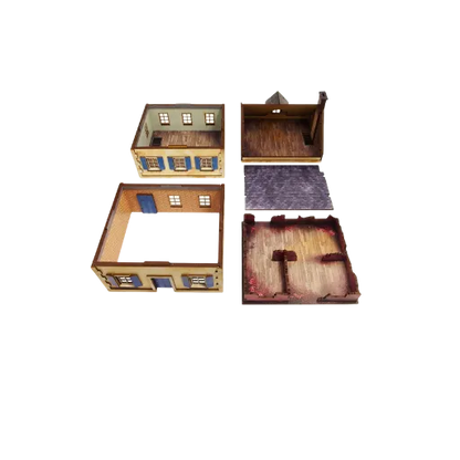 Pre-painted WW2 Normandy Townhouse 3-Micro Art Studio-Radaddel
