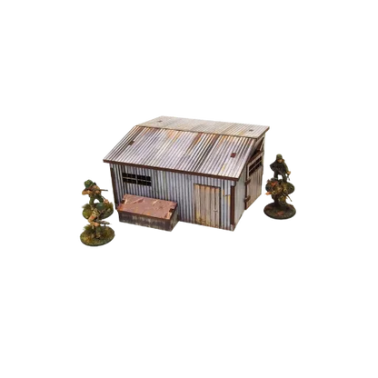 Pre-painted WW2 Normandy Large Tin Shed-Micro Art Studio-Radaddel