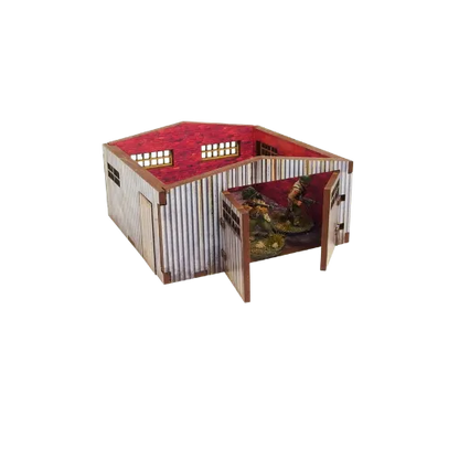 Pre-painted WW2 Normandy Large Tin Shed-Micro Art Studio-Radaddel