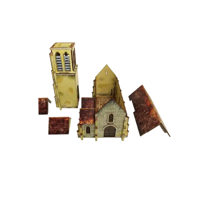 Pre-painted WW2 Normandy Church-Micro Art Studio-Radaddel