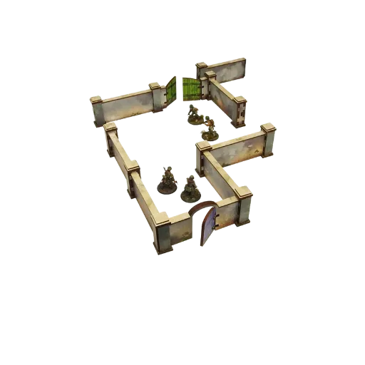 Pre-painted WW2 Normandy Walls with Gate (high)-Micro Art Studio-Radaddel