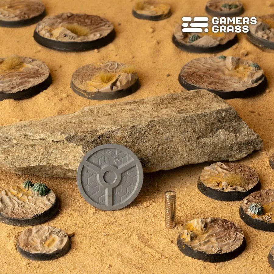 Deserts of Maahl Bases Round 32mm (x8)-Gamers Grass-Radaddel