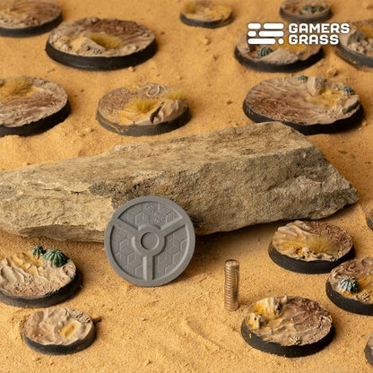 Deserts of Maahl Bases Round 32mm (x8)-Gamers Grass-Radaddel