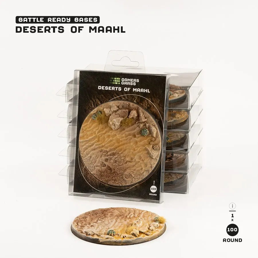 Deserts of Maahl Bases Round 100mm (x1)-Gamers Grass-Radaddel
