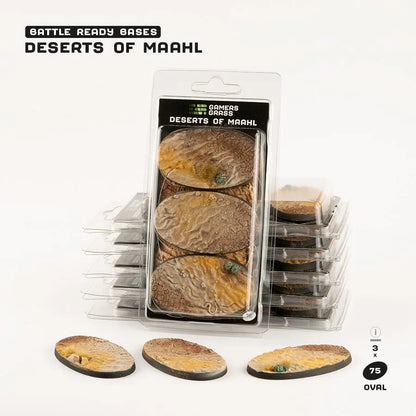 Deserts of Maahl Bases Oval 75mm (x3)-Gamers Grass-Radaddel