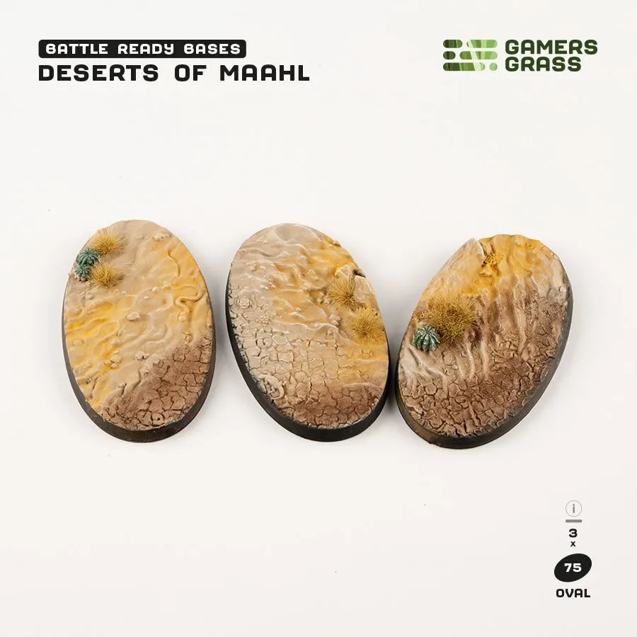 Deserts of Maahl Bases Oval 75mm (x3)-Gamers Grass-Radaddel