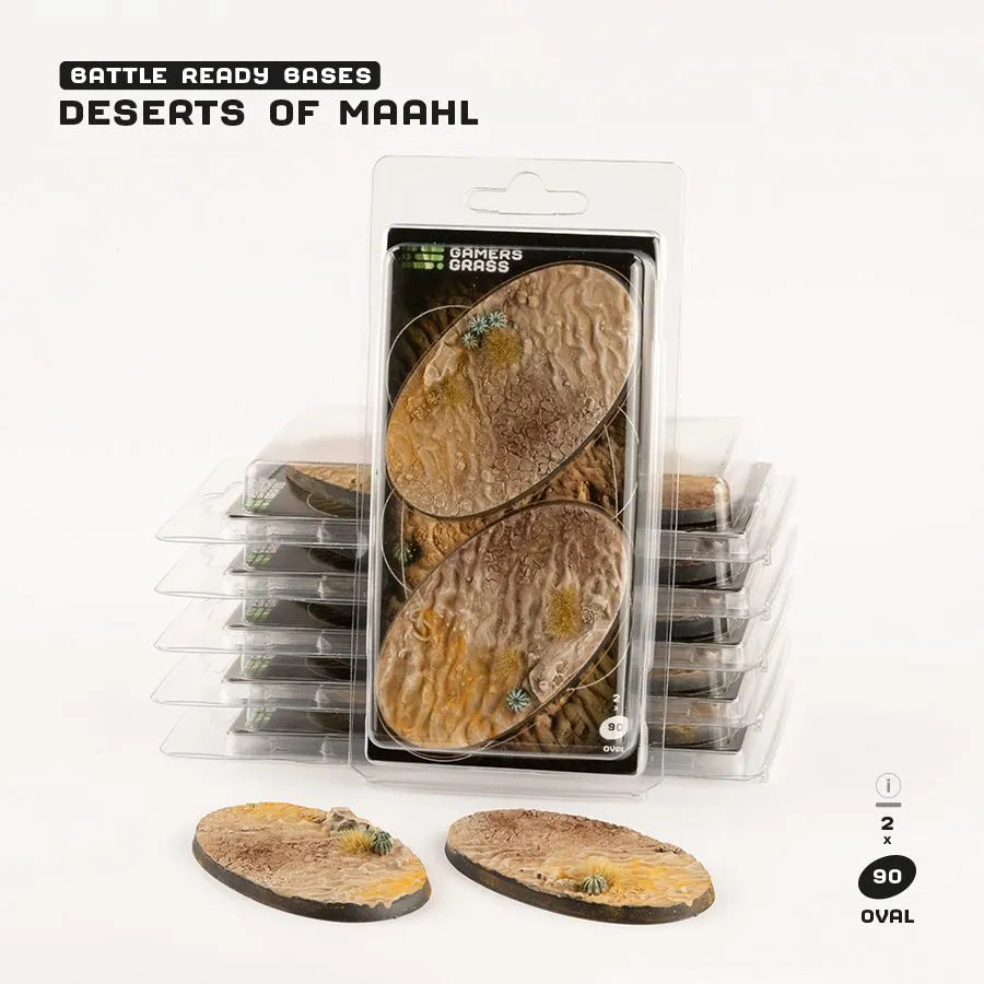 Deserts of Maahl Bases Oval 90mm (x2)-Gamers Grass-Radaddel