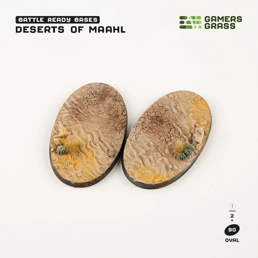 Deserts of Maahl Bases Oval 90mm (x2)-Gamers Grass-Radaddel