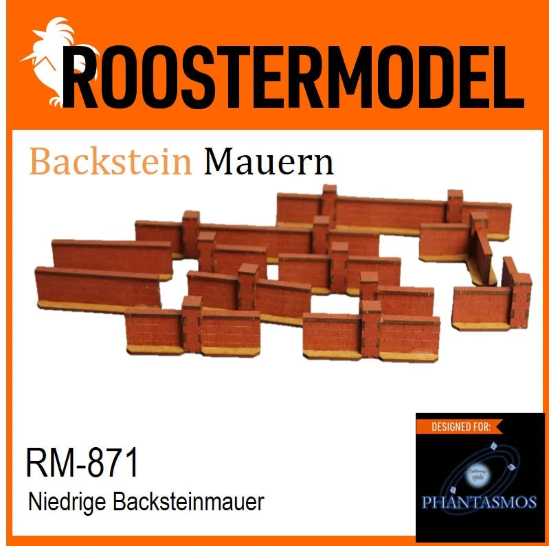 Niedrige Backsteinmauer-Roostermodel-Radaddel