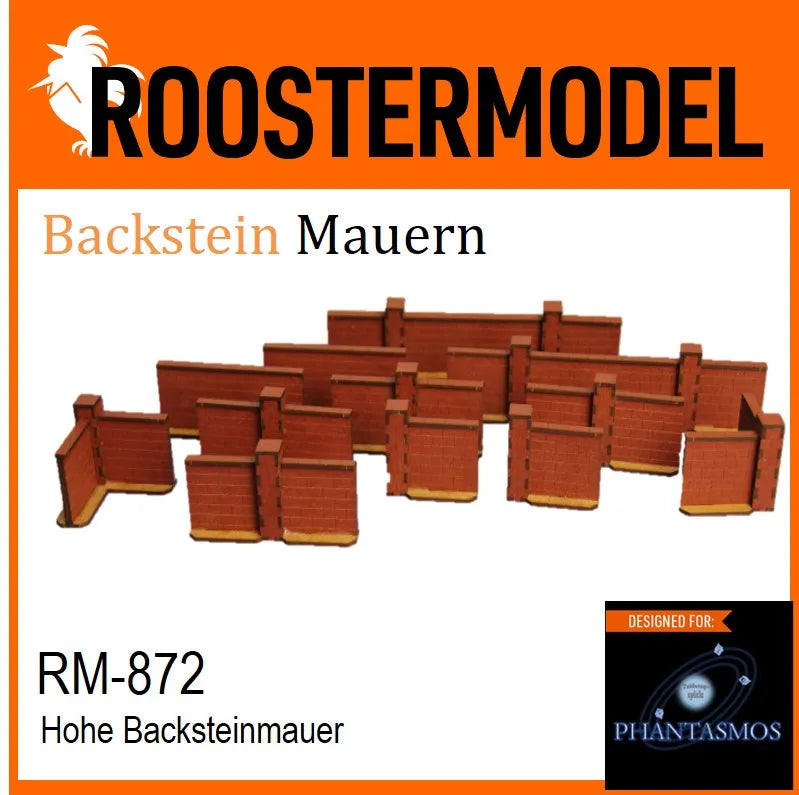 Hohe Backsteinmauer-Roostermodel-Radaddel