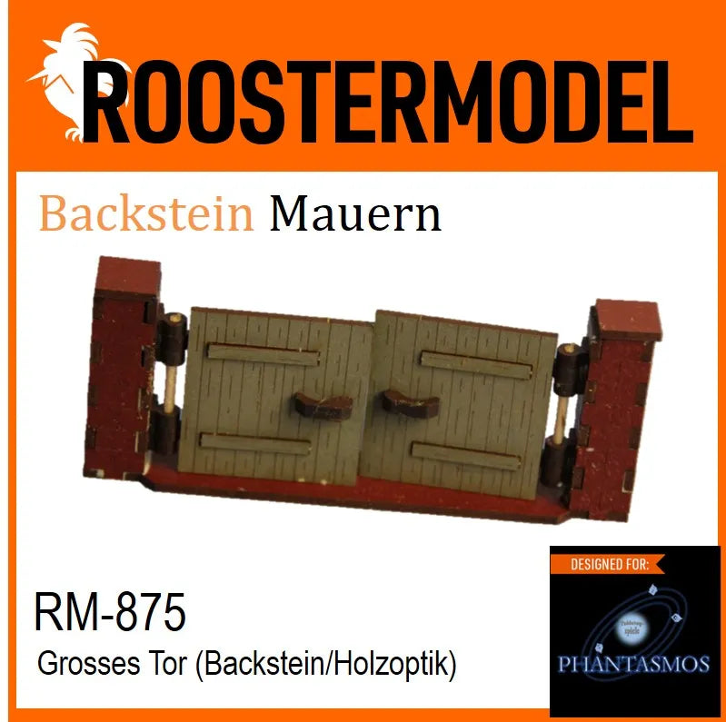 Grosses Tor (Backstein/Holzoptik)-Roostermodel-Radaddel
