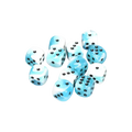 White-Teal w/black Gemini 16mm D6 with pips Dice Blocks (12 Dice)-Chessex-Radaddel