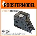 Deserthouse, with Stairs (7*7cm)-Roostermodel-Radaddel