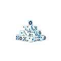 Fanged Maw White Ice Dice 16mm Square (25 Stück)-Baron of Dice-Radaddel
