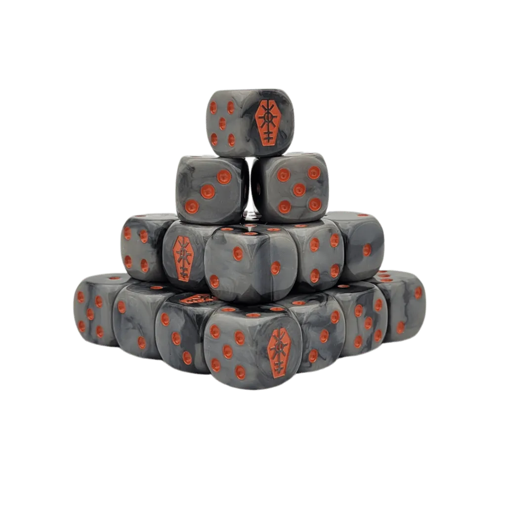 Orange Coffin Dice 16mm Round (25 Stück)-Baron of Dice-Radaddel
