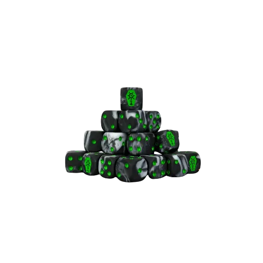 Green Coffin Dice 16mm Round (25 Stück)-Baron of Dice-Radaddel