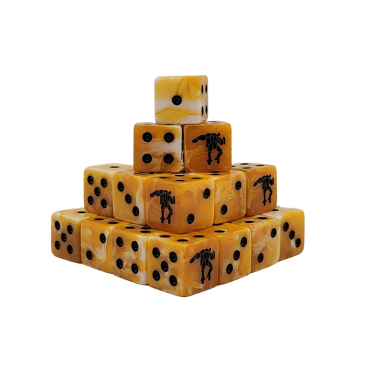 Crisis Robot Ochre Dice 16mm Square (25 Stück)-Baron of Dice-Radaddel
